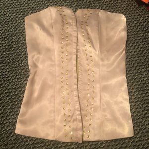 Tan satin corset